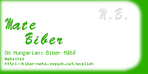 mate biber business card